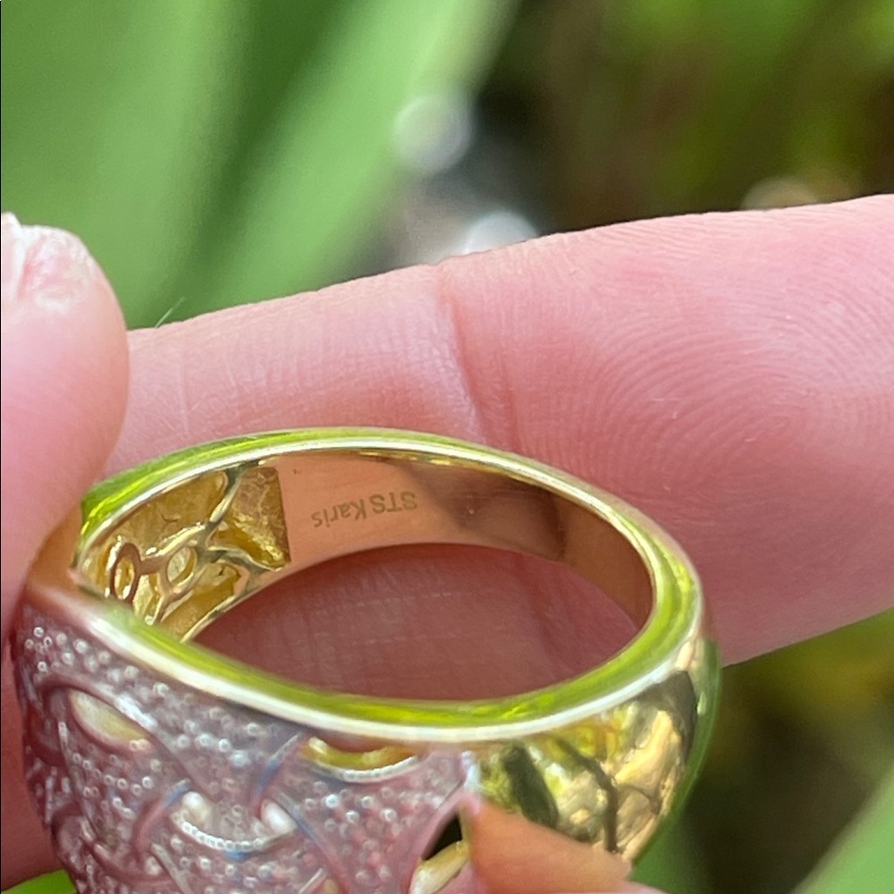 Karis Diamond Accent Fancy Ring in 18K YG Plated and Platinum Bond Size 8 - Picture 14 of 14